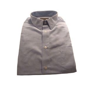 KS Signature Long-Sleeve Dress Shirt Blue Check Tall Size 17 39/0